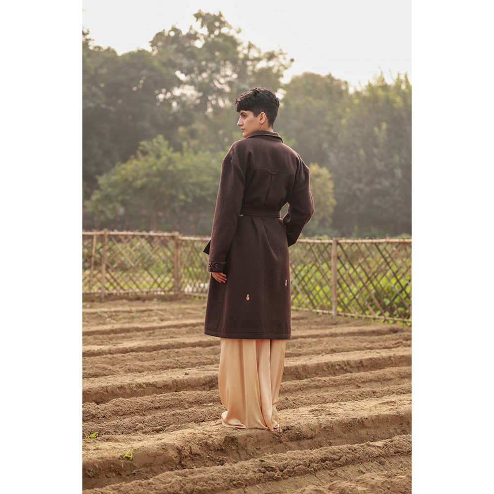 Doodlage Willow Brown Overcoat with Belt (Set of 2)