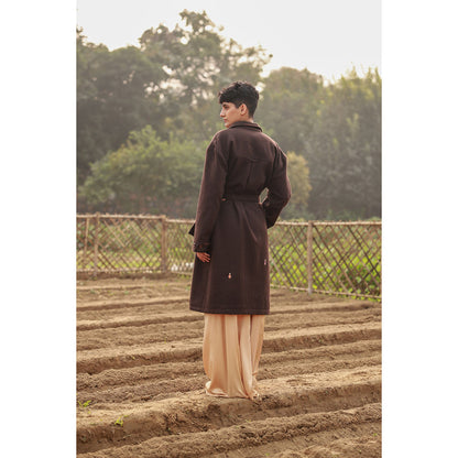 Doodlage Willow Brown Overcoat with Belt (Set of 2)