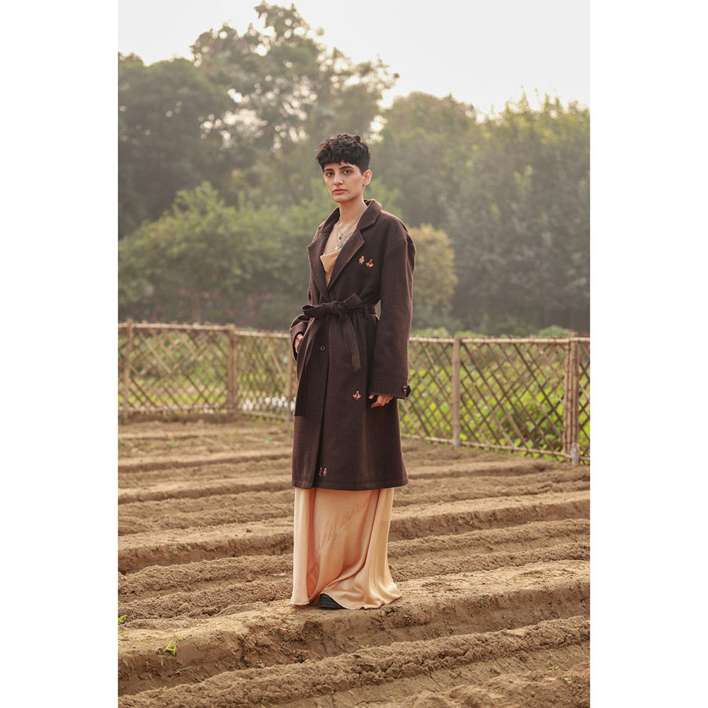 Doodlage Willow Brown Overcoat with Belt (Set of 2)