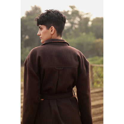 Doodlage Willow Brown Overcoat with Belt (Set of 2)