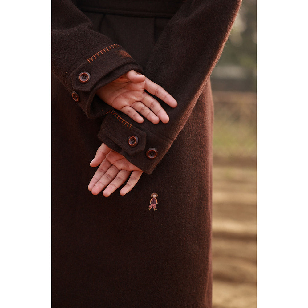 Doodlage Willow Brown Overcoat with Belt (Set of 2)