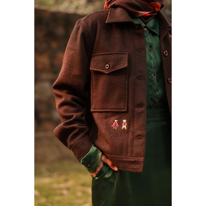 Doodlage Remi Brown Bomber Jacket