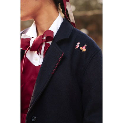 Doodlage Willow Navy Blue Overcoat with Belt (Set of 2)