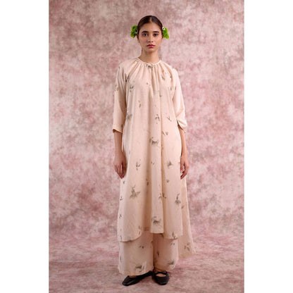Doodlage Hayde Beige Kurta with Palazzo