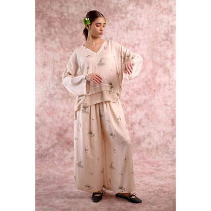 Doodlage Savanna Floral Printed Tunic with Palazzo