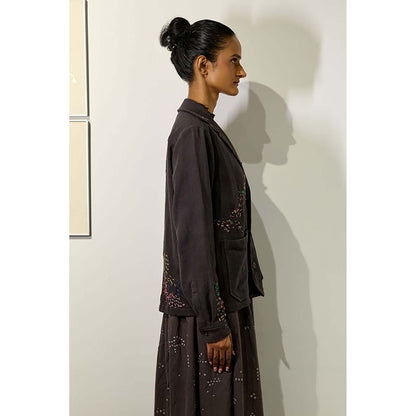 Doodlage Unisex Grey Cotton Jacket
