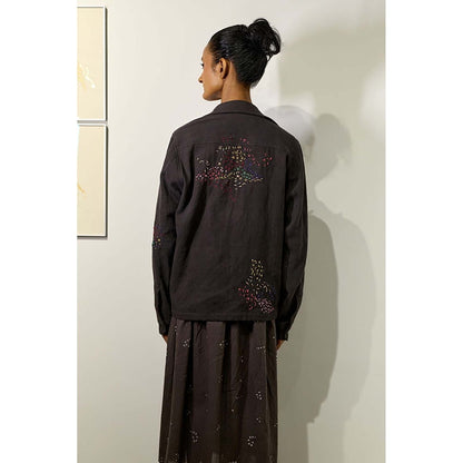 Doodlage Unisex Grey Cotton Jacket