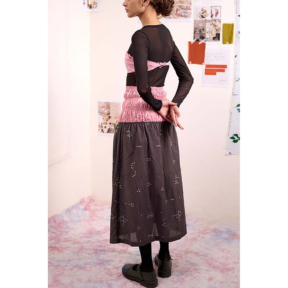 Doodlage Women Grey Organic Cotton Tunic with Skirt
