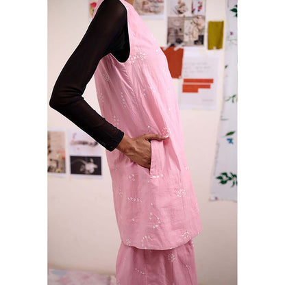 Doodlage Women Pink Organic Cotton Tunic with Pant
