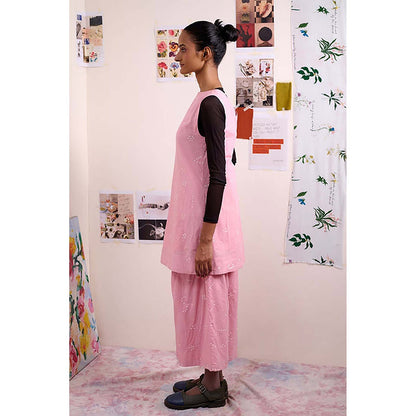Doodlage Women Pink Organic Cotton Tunic with Pant