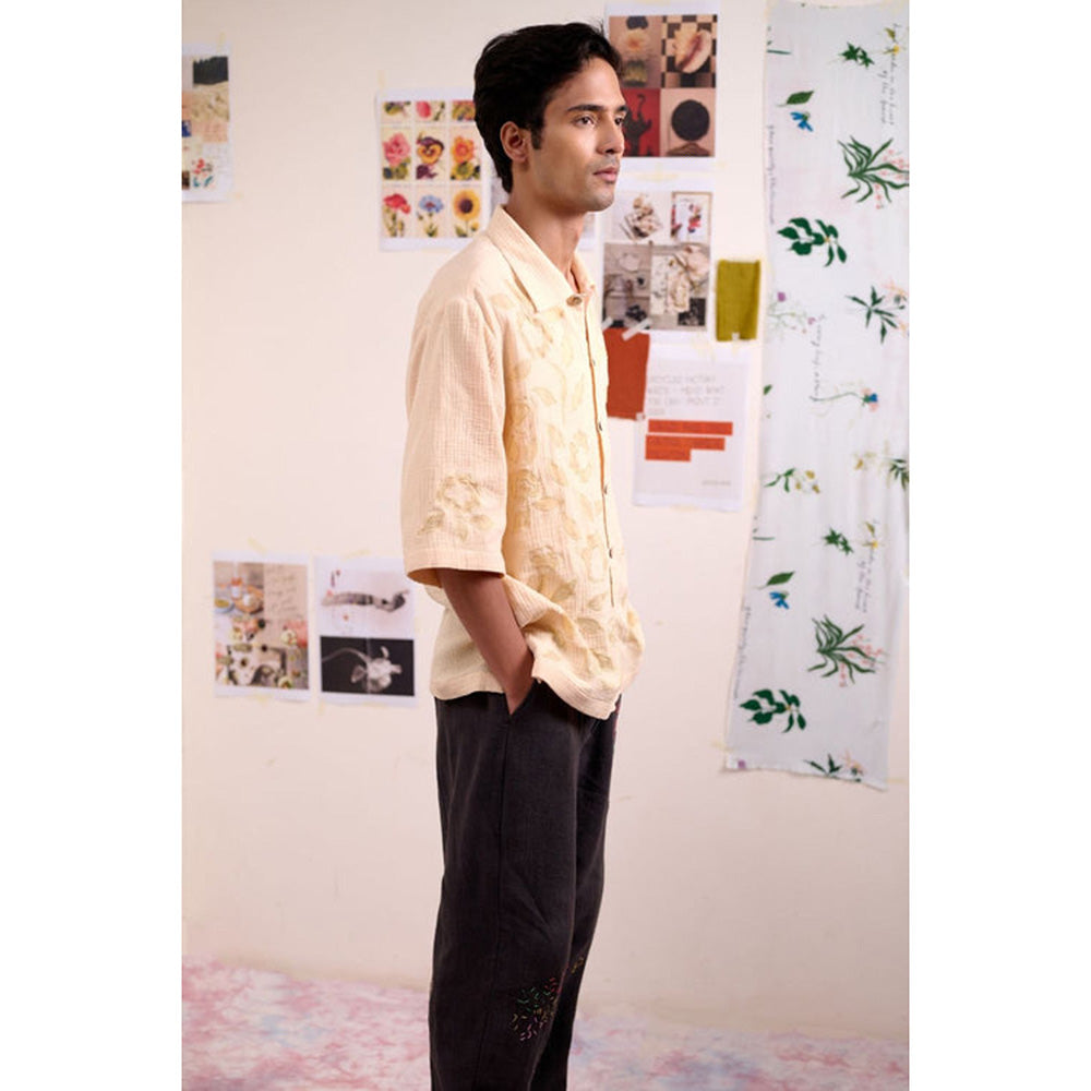 Doodlage Men Beige Florique Shirt