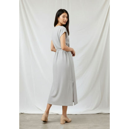 Doodlage Erna Grey Midi Dress with Belt