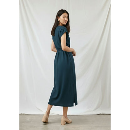 Doodlage Erna Blue Midi Dress with Belt