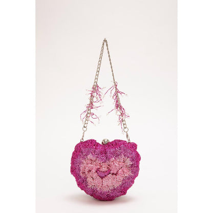 DOUX AMOUR Isa Pink Embellished Clutch