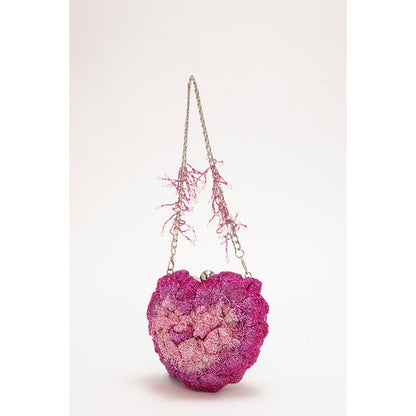 DOUX AMOUR Isa Pink Embellished Clutch