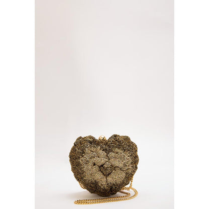 DOUX AMOUR Isa Vintage Gold Embellished Clutch
