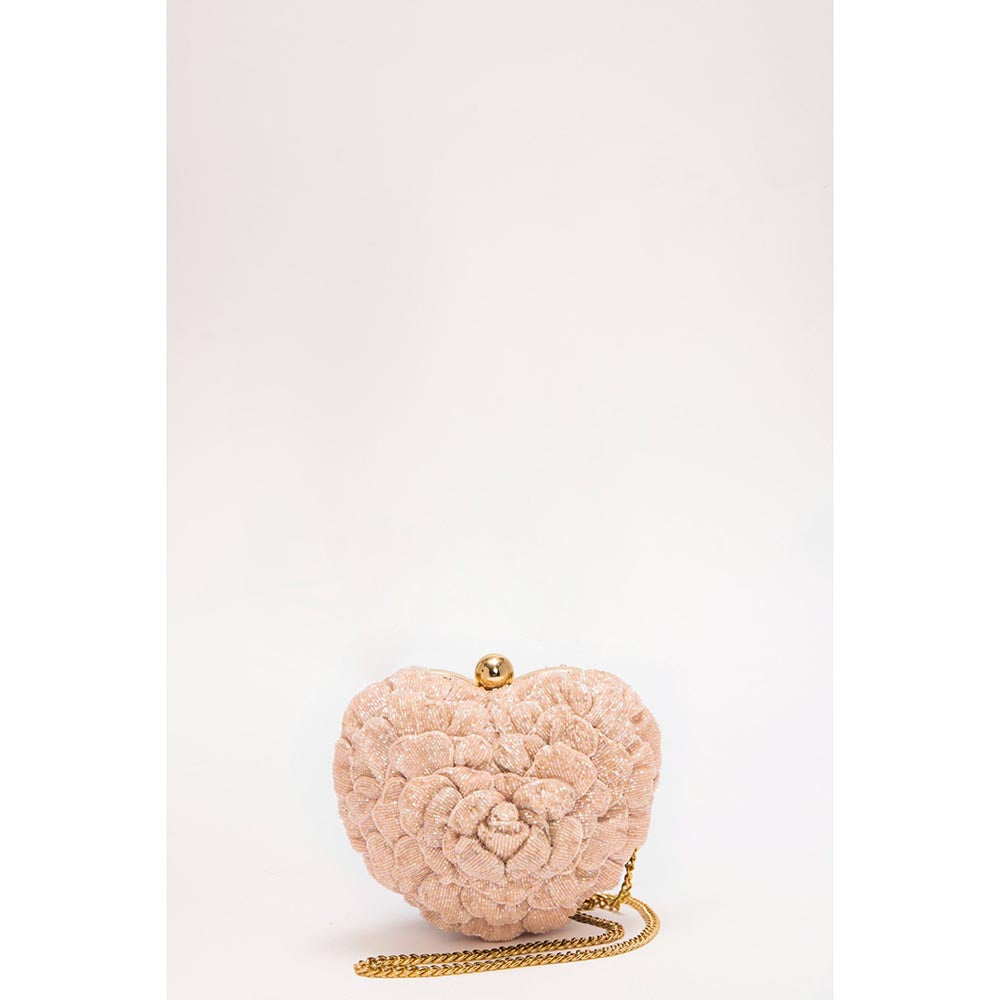 DOUX AMOUR Isa Blush Pink Embellished Clutch
