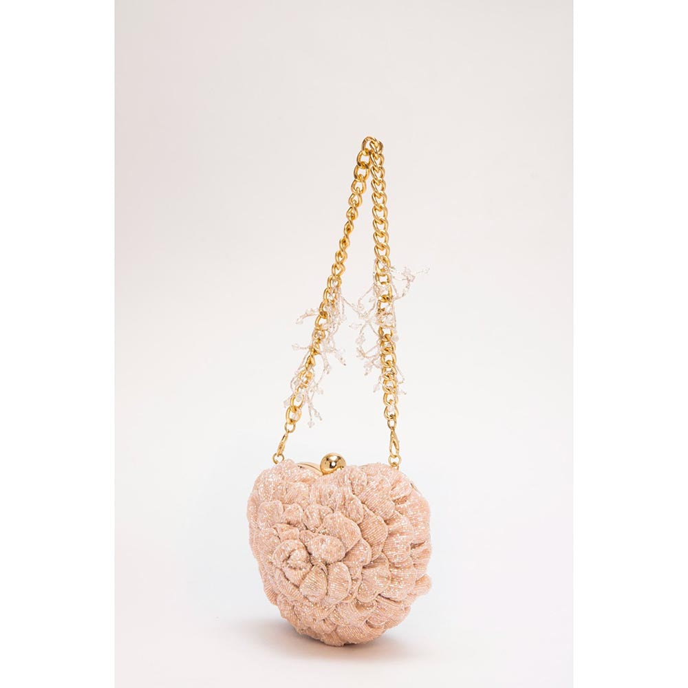DOUX AMOUR Isa Blush Pink Embellished Clutch