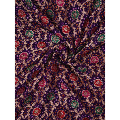 Dress & Dazzle Purple Khaddi Georgette Saree with Unstitched Blouse