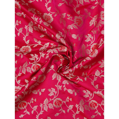 Dress & Dazzle Dazzling Pink Katan Silk Saree with Unstitched Blouse