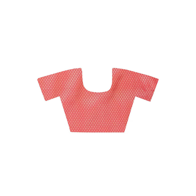 Dress & Dazzle Empress Pink Katan Silk Saree with Unstitched Blouse