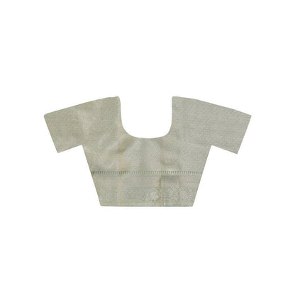 Dress & Dazzle Sea Green Crush Tissue Saree with Unstitched Blouse