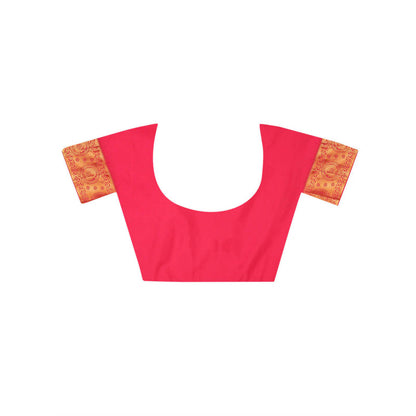 Dress & Dazzle Mehendi Green Kanjivaram Saree with Unstitched Blouse