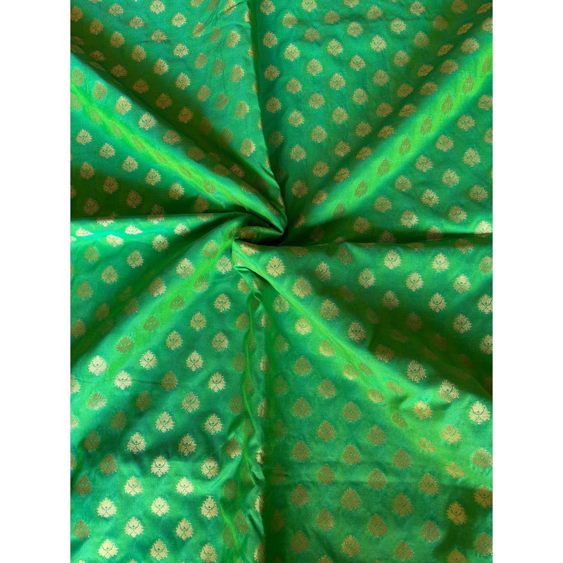 Dress & Dazzle Women Neon Mint Green Katan Silk Saree with Unstitched Blouse