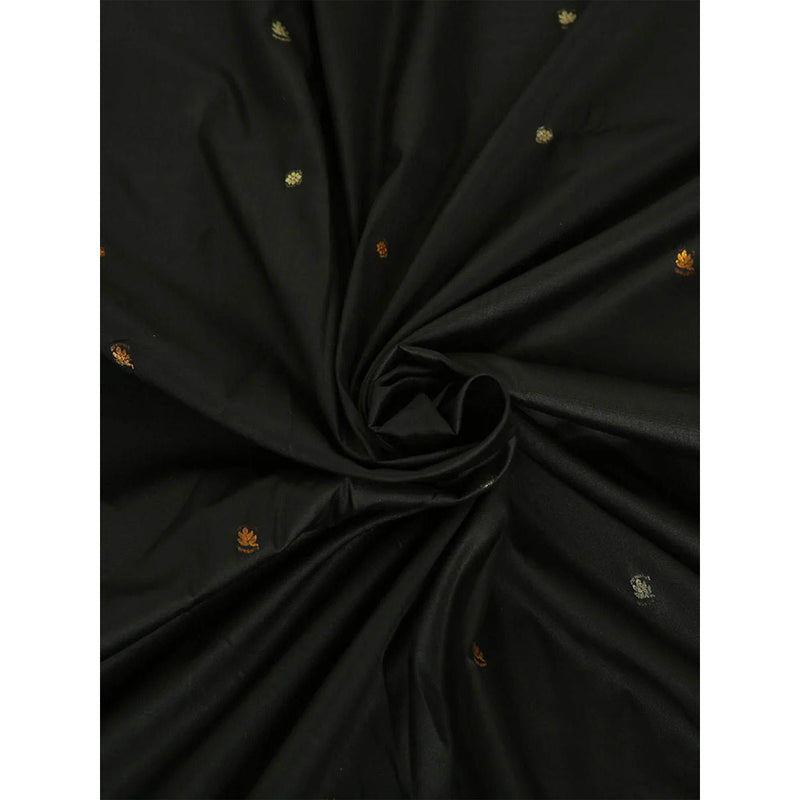 Dress & Dazzle Black Katan Silk Saree with Unstitched Blouse