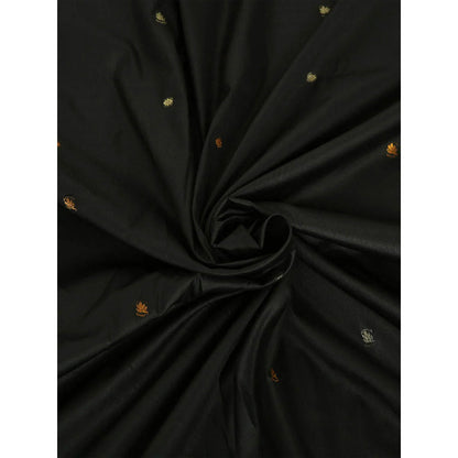 Dress & Dazzle Black Katan Silk Saree with Unstitched Blouse