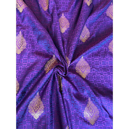 Dress & Dazzle Purple Tanchui Silk Saree with Unstitched Blouse