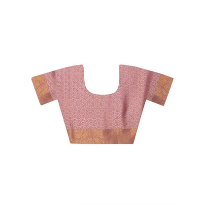 Dress & Dazzle Mauve Tanchui Silk Saree with Unstitched Blouse