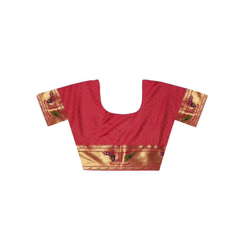 Dress & Dazzle Gold Paithani Tissue Saree with Unstitched Blouse