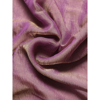 Dress & Dazzle Dusty Mauve Crepe Organza with Unstitched Blouse