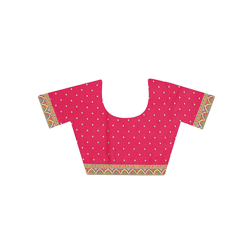 Dress & Dazzle Pashmina Silk Saree With Unstitched Blouse