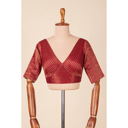 Dressfolk Handwoven Vintage Red Stitched Blouse