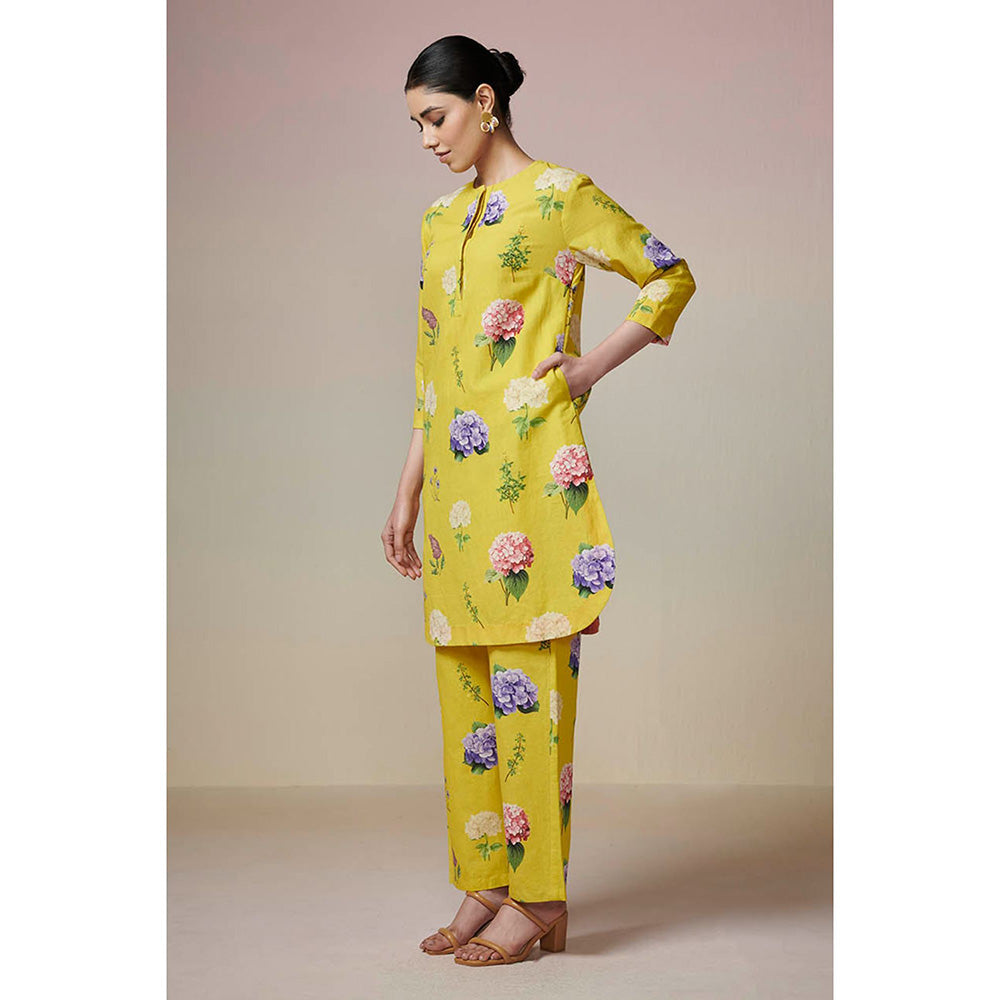 Dressfolk Lemon Yellow Linen-Cotton Co-Ord (Set of 2)