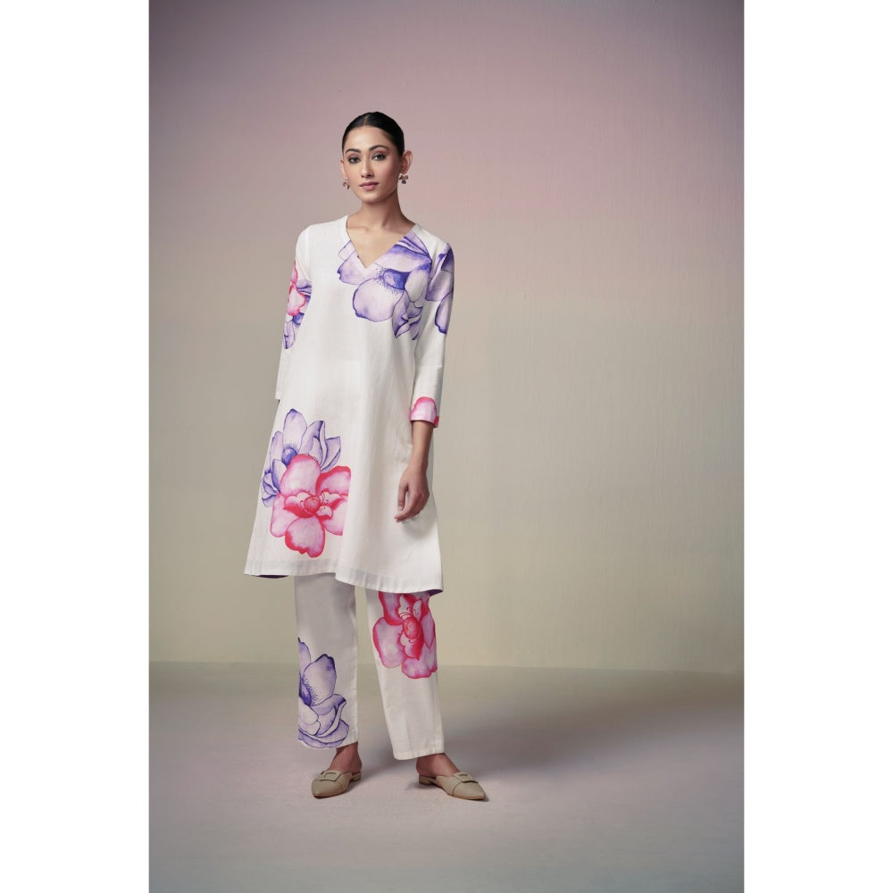 Dressfolk Ivory Linen- Cotton Co-Ord (Set of 2)