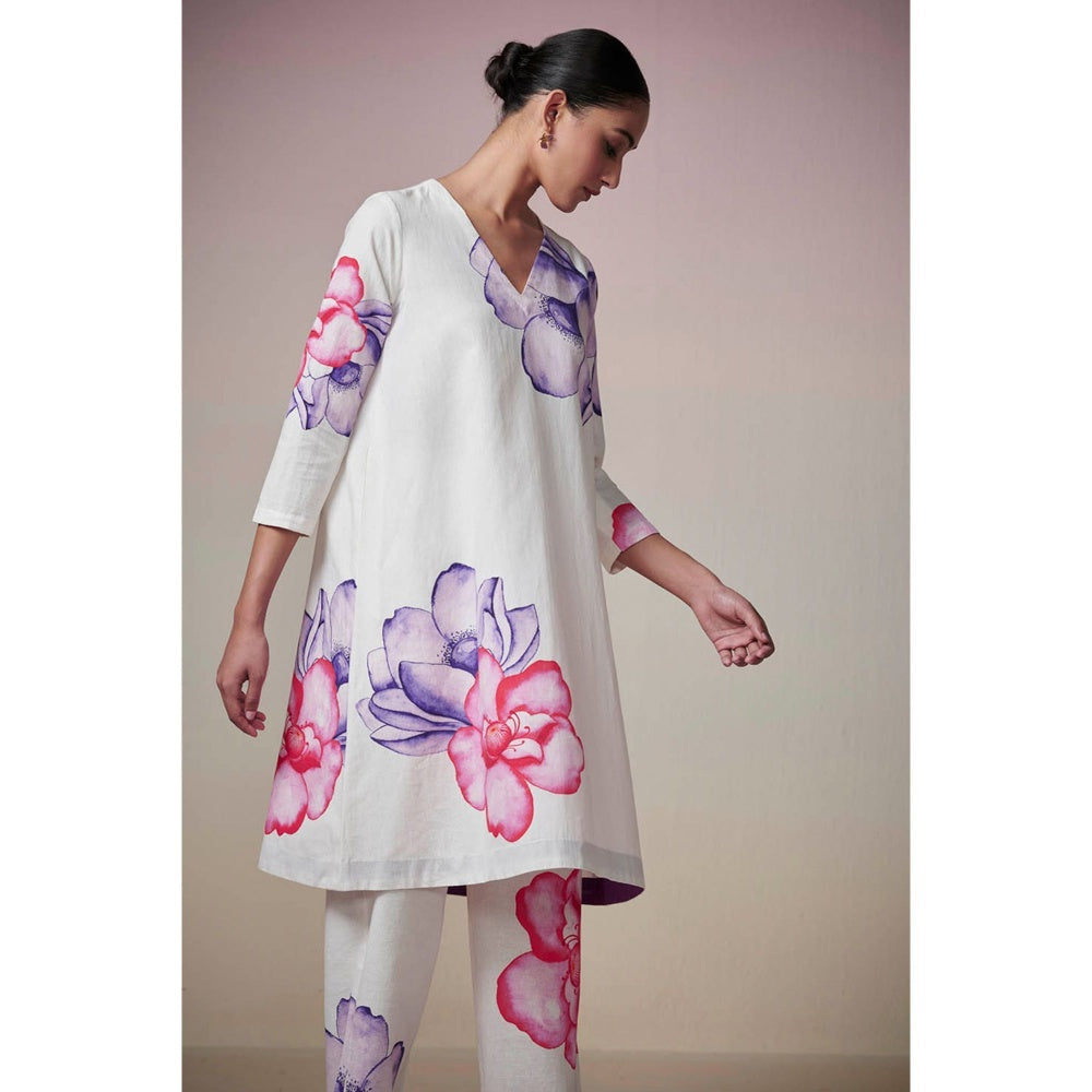 Dressfolk Ivory Linen- Cotton Co-Ord (Set of 2)