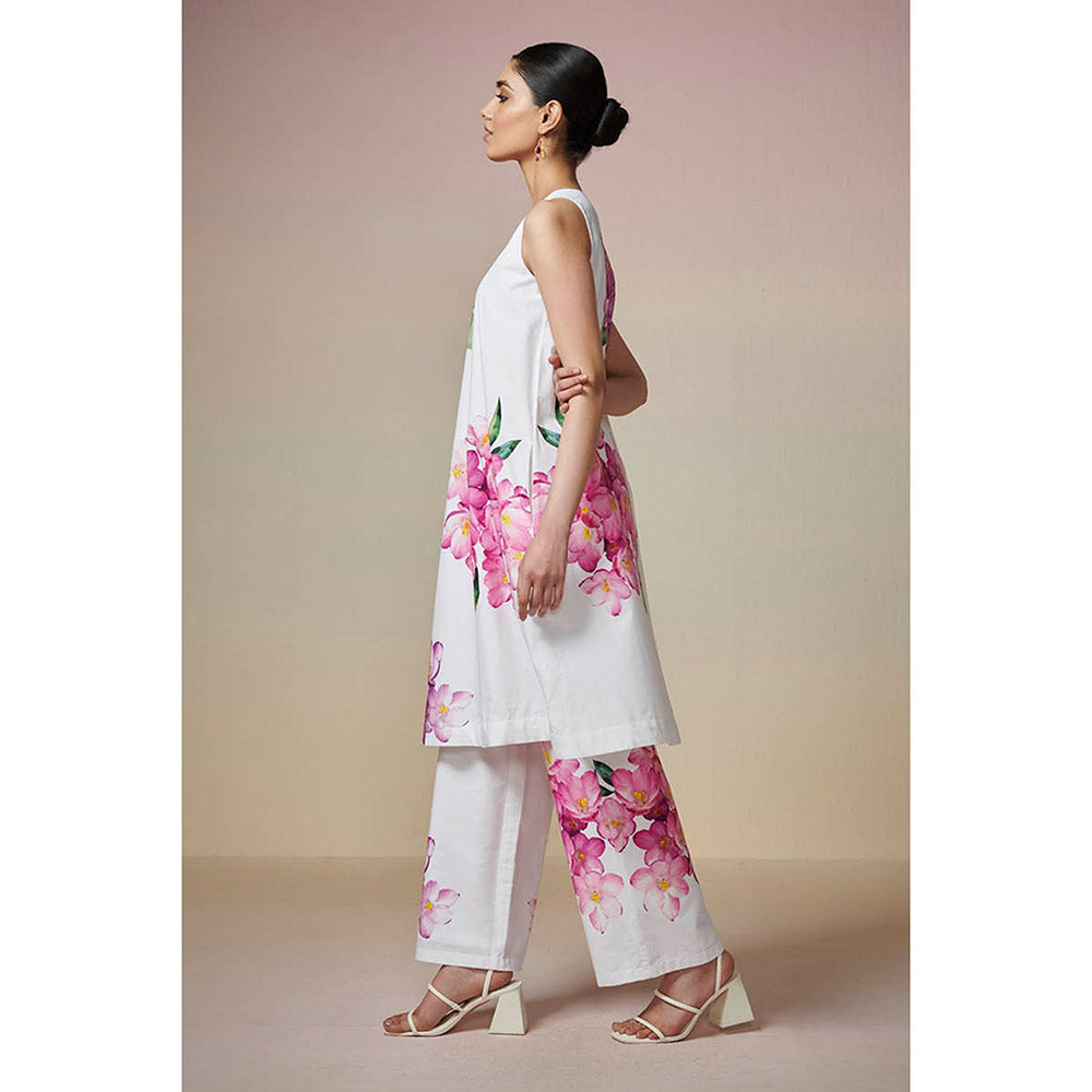 Dressfolk White Floral Cotton Co-Ord (Set of 2)