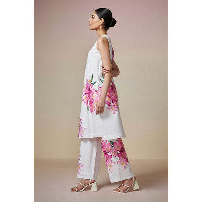 Dressfolk White Floral Cotton Co-Ord (Set of 2)