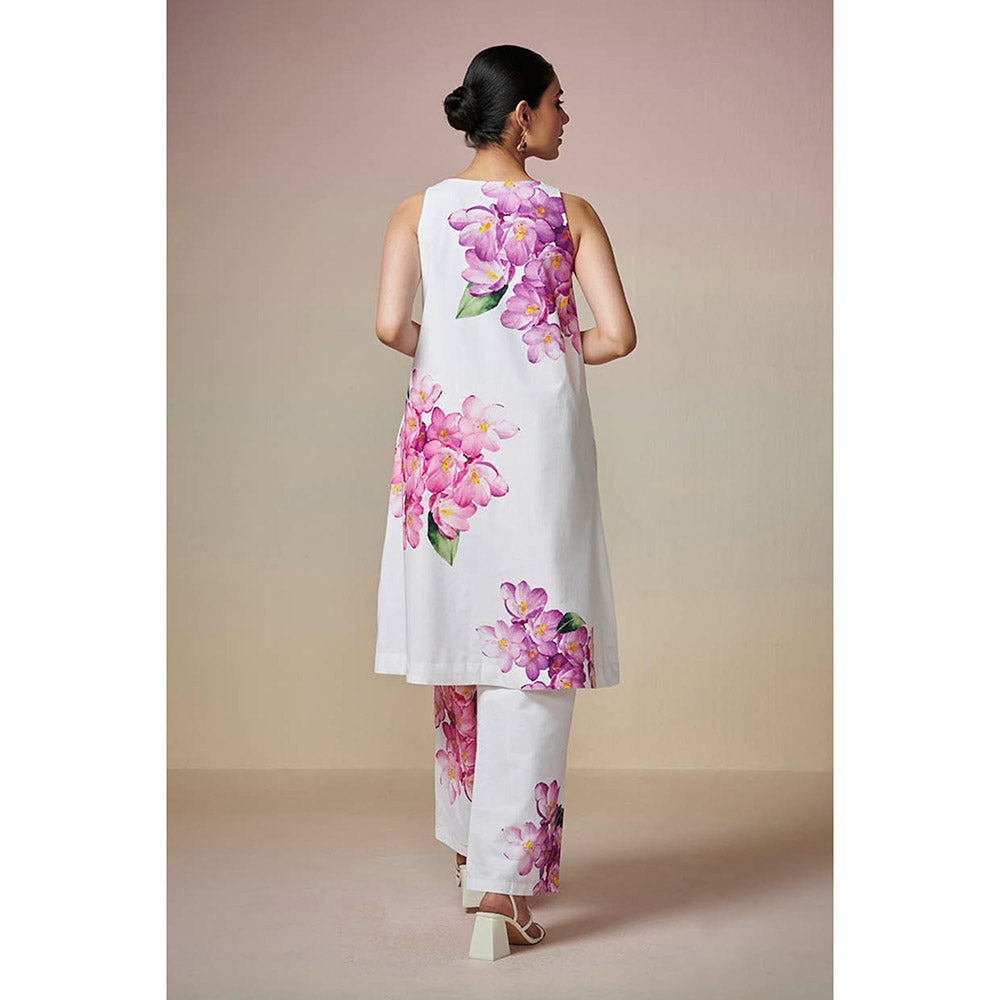 Dressfolk White Floral Cotton Co-Ord (Set of 2)