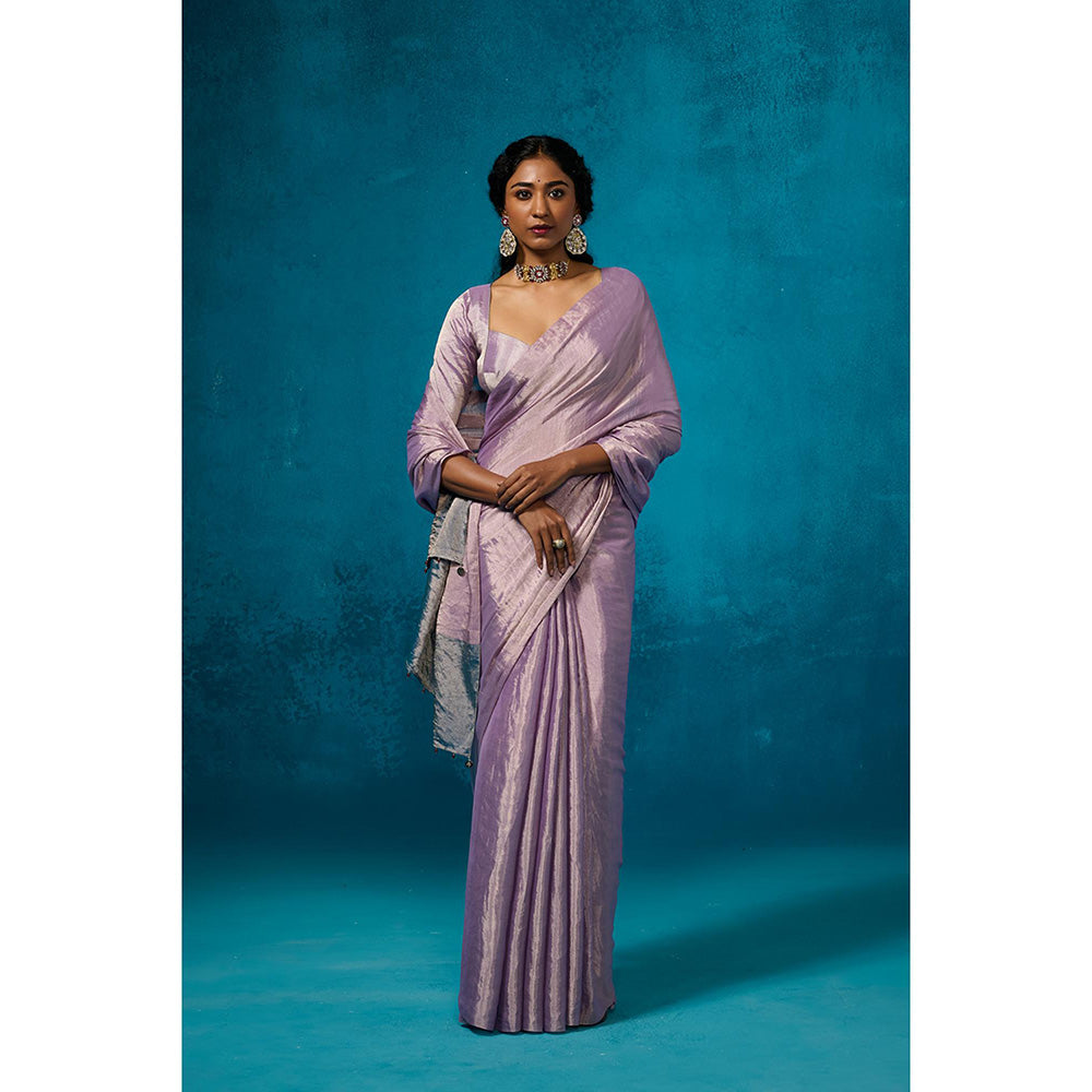 Dressfolk Handwoven Tissue Zari Saree With Matching Unstitched Blouse