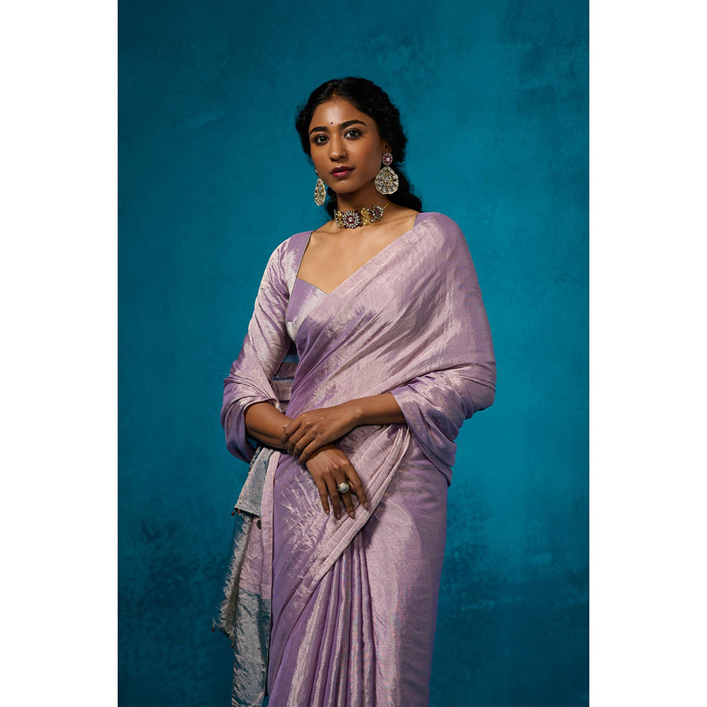Dressfolk Handwoven Tissue Zari Saree With Matching Unstitched Blouse