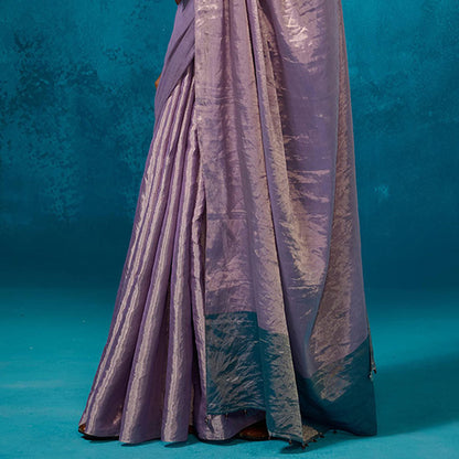 Dressfolk Handwoven Tissue Zari Saree With Matching Unstitched Blouse