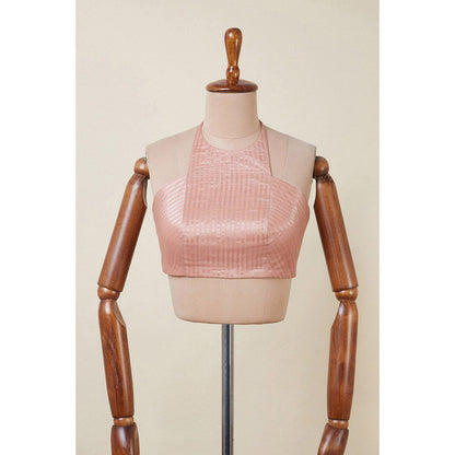 Dressfolk Peach Stripes Chahat Stitched Blouse