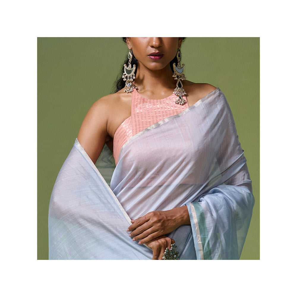 Dressfolk Peach Stripes Chahat Stitched Blouse