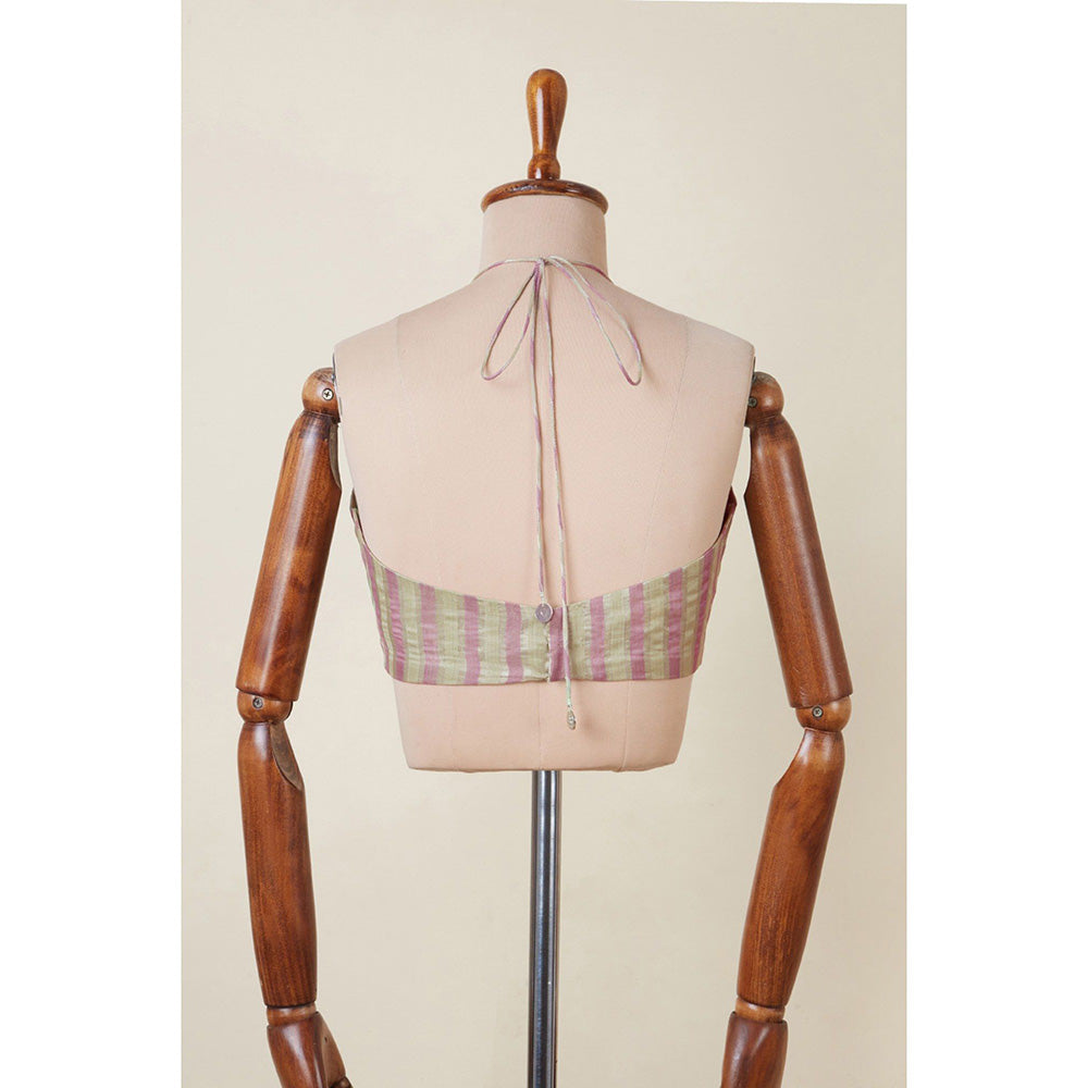 Dressfolk Purple Stripes Dua Stitched Blouse