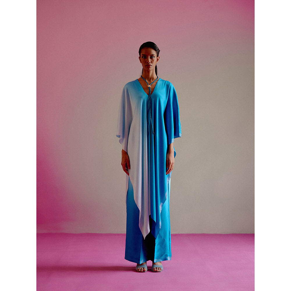 DRISHTI CHHABRAA Deep Blue Ombre Kaftan (Set of 2)