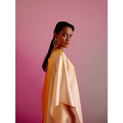 DRISHTI CHHABRAA Sunset Orange Ombre Kaftan (Set of 2)